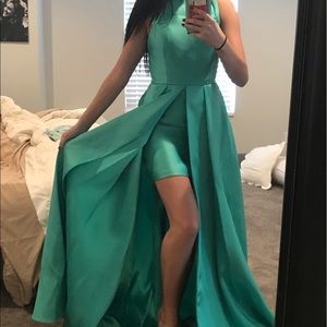 Double skirt prom dress.